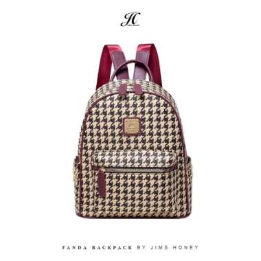 ZS Jims Honey - Fanda Bag - Tas Ransel Wanita - BLACK RED