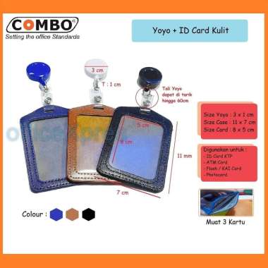 ID Card Kulit + Yoyo Solid / Id Card Set / Card Case Kulit Free Yoyo Solid / Gantungan Id Card Kulit