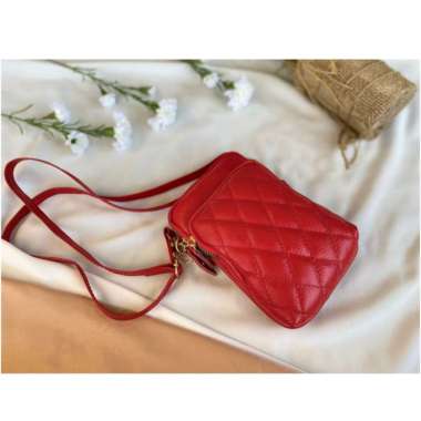 Bossindo TAS POUCH SELEMPANG WANITA KULIT SAPI ASLI PAPIRUT GARUT MURAH