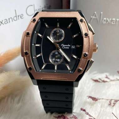 JAM TANGAN PRIA ALEXANDRE CHRISTIE ORIGINAL AC 6628 MC ROSEGOLD BLACK