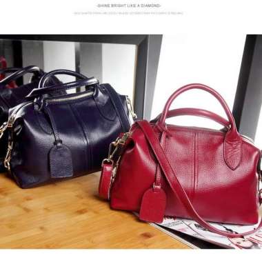 TAS KULIT ASLI WANITA TAS WANITA PREMIUM TAS ASLI KULIT ORIGINAL - Hitam Merah