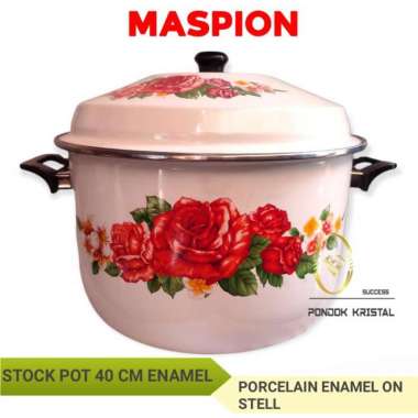MASPION Panci Oriental Stock Pot 40 Cm Enamel Besar Jadul Higenis