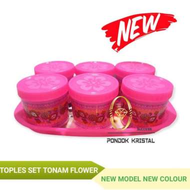 Toples Tonam plastik 6bh + Nampan Plastik NEW / Toples Kue / Toples se PINK LUXURY FLO