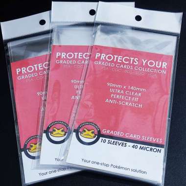 Pokemon Bunta Graded Card Sleeves 40 Mic Plastik Pelindung Kartu 10PCS
