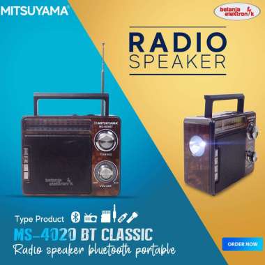 RADIO KLASIK SPEAKER BLUETOOTH PORTABLE MITSUYAMA MS 4020 BT CLASSIC