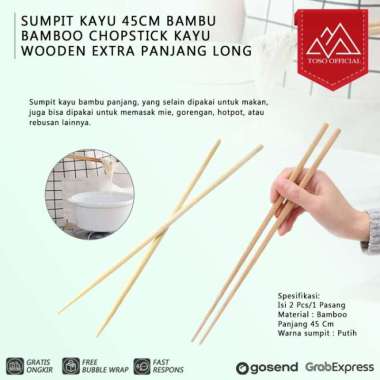 SUMPIT KAYU 45CM BAMBU BAMBOO CHOPSTICK KAYU WOODEN EXTRA PANJANG LONG