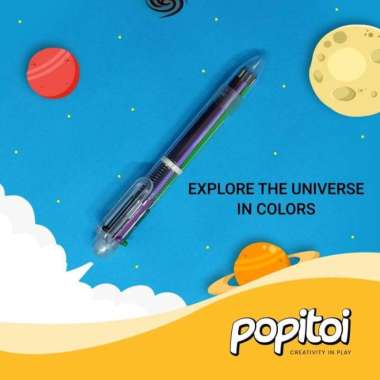 Popitoi 6 Color in 1 Pen Pulpen Warna Warni