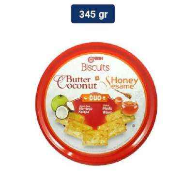 Promo Harga Nissin Biscuits Duo Butter Coconut & Honey Sesame 345 gr - Blibli