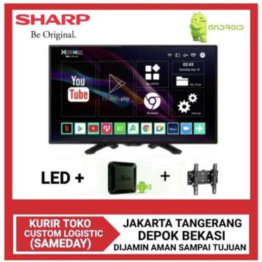 SHARP SMART ANDROID 11 TV LED 24 INCH DC1I DIGITAL TV GARANSI 5 TAHUN