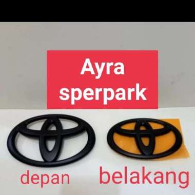 Emblem Logo Grill Depan Dan Belakang Toyota Raize Hitam Hitam Doff - Depan