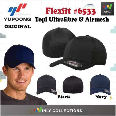 Topi Flexfit 6533 Ultrafibre & Airmesh Yupoong ORI Built Up