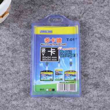 Name Tag/ Casing/ Frame ID Card Karet Bening 2 Sisi T-017 PREMIUM Case ID Card + Gantungan Yoyo Tran