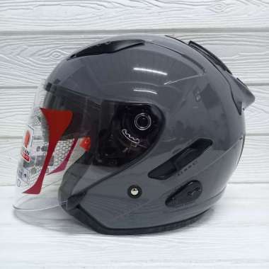 HELM HALF FACE KYT GALAXY FLAT R FLAT R GORILLA GREY GLOSSY DOUBLE VISOR L