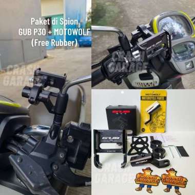 GUB P30 Original Phone Holder Hp Sepeda Motor Alumunium Alloy Tempat Hp Motor Dudukan Hp Sepeda Moto