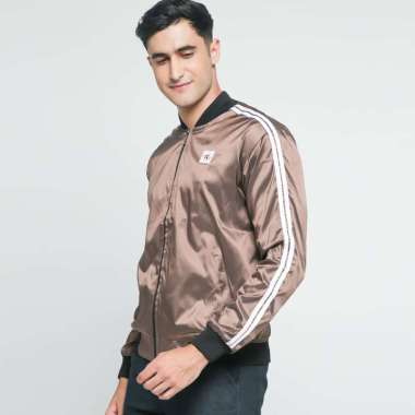 KODZO Jaket bomber Jaket pria jaket waterproof Mocca L