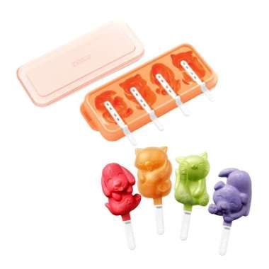 [BEST SELLER] Zoku Cat & Dog Ice Pop Mold - Cetakan Es Krim Karakter, Cetakan Es Krim Bentuk Flaming