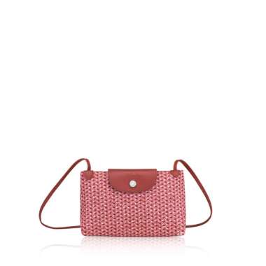 Longchamp Le Pliage Mini Microknit Crossbody Bag In Antique Pink