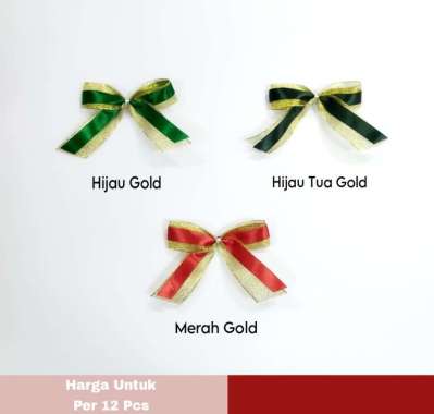 Pita tas/ kado/ parcel/ souvenir glitter satin Merah Gold