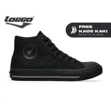 Loggo - Sepatu General Hi Series Hitam - Sneakers Sepatu Kanvas Vulcanized size 37-43 37 Hitam