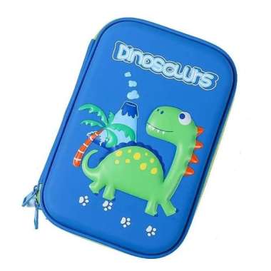 kotak pensil unicorn tempat pensil smiggle unicorn kado anak - dino biru Multicolor