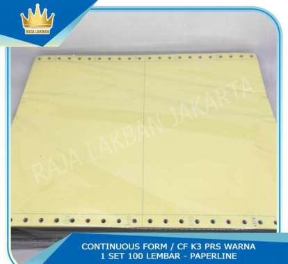 Kertas Continous Form 3 PLY 9.5"x11" K3 W PRS Merek PAPERLINE
