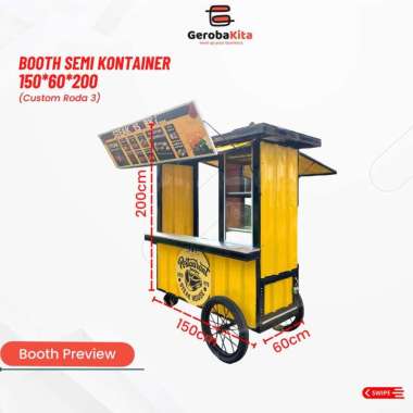 Booth Semi Container Dorong Roda 3
