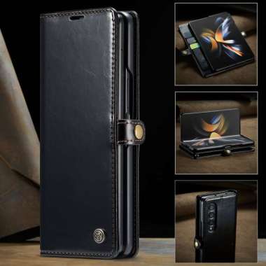 CASING SAMSUNG Z FOLD 4 CASE SAMSUNG Z FOLD 4 FLIPCASE WALLET LEATHER Samsung Z FOLD 4 Hitam