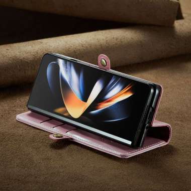 CASING SAMSUNG Z FOLD 4 CASE SAMSUNG Z FOLD 4 FLIPCASE WALLET LEATHER Samsung Z FOLD 4 Merah Muda