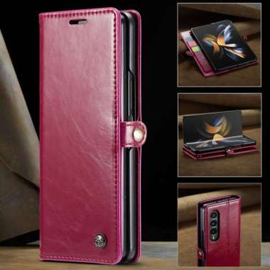 CASING SAMSUNG Z FOLD 4 CASE SAMSUNG Z FOLD 4 FLIPCASE WALLET LEATHER Samsung Z FOLD 4 Merah