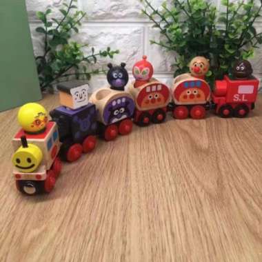 anpanman magnetic train - mainan kereta magnet - pretend play