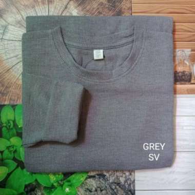 kaos rib polos lengan panjang wanita - wafer grey wafer grey