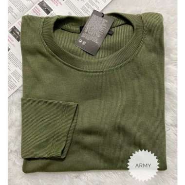 kaos rib polos lengan panjang wanita - wafer grey army