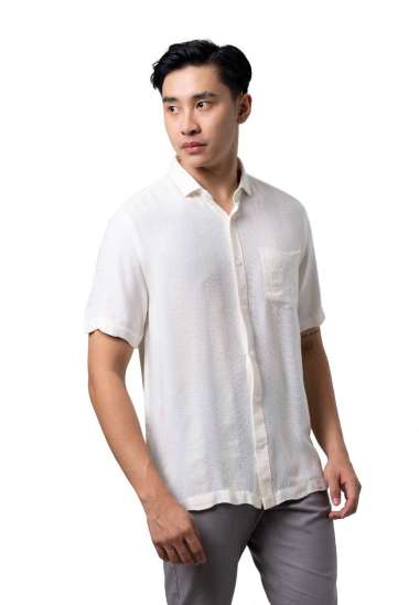 MANZONE Kemeja Pria Lengan Pendek MZC-GARRY - OFF WHITE OFF WHITE XXL