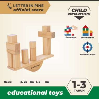 letterinpine balancing toys - wooden toy mainan kayu balok keseimbanga