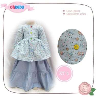 Gamis Anak /Dress /Baju Muslim/ Hanbok Anak 3-7thn Lucu Ohbaby XT4 Semua Ukuran Multicolor