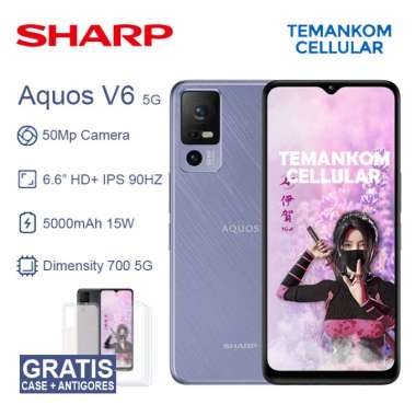 Sharp AQUOS V6 5G NFC Smartphone 4/128 4GB 128GB Garansi RESMI Ungu