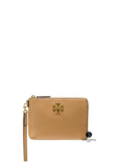 TORY BURCH Britten Large Zip Pouch Tiramisu