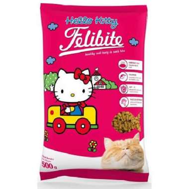Makanan Kucing Felibite Hello Kitty Repack 500gr SalmonMentai