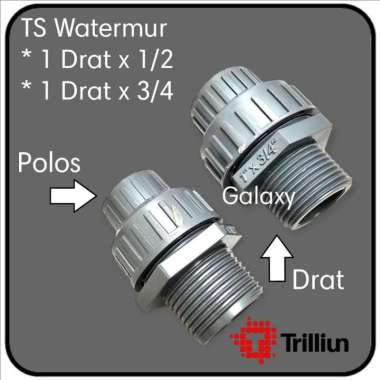 TS Watermur - Pipa Sambungan PVC Watermur 1.0 drat x 1/2