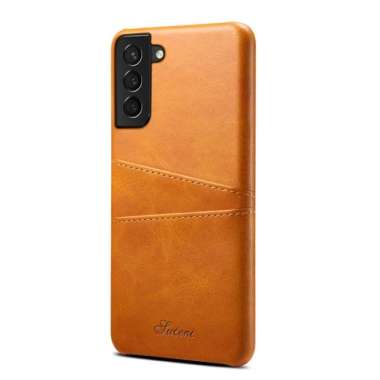 Suteni Leather Case Samsung S21 Plus S21 Ultra CardSlot Casing Kulit Hardcase S21 Plus Orange