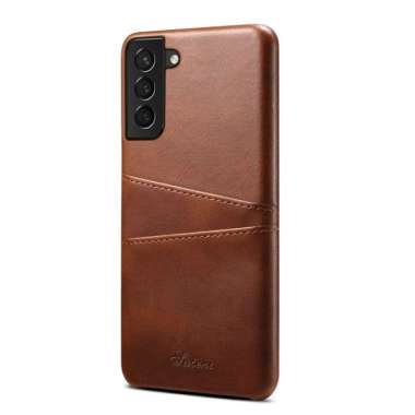 Suteni Leather Case Samsung S21 Plus S21 Ultra CardSlot Casing Kulit Hardcase S21 Plus Cokelat