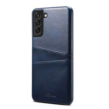 Suteni Leather Case Samsung S21 Plus S21 Ultra CardSlot Casing Kulit Hardcase S21 Plus Biru
