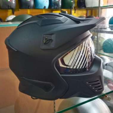 helm jpx mx 726 black dop L Hitam