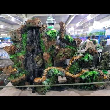 relif relief air terjun 1 lubang aquascape, Tinggi 35cm, Lebar 45cm Multicolor