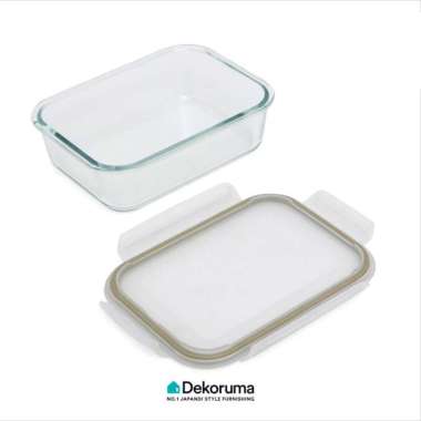Dekoruma TOBI Kotak Makanan Kaca Sage Green - Tempat Makan, Ukuran 1500 ml