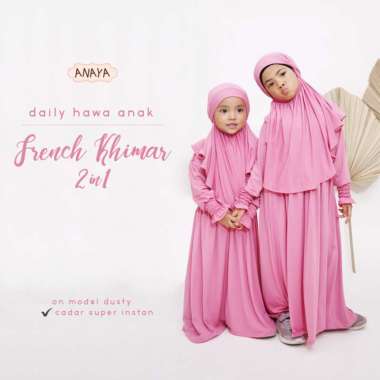 Gamis Hawa French Khimar Anak By Anaya Hijab Multicolor