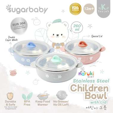 Sugar Baby Stainless Steel Children Bowl Sugarbaby Mangkok Stainless Anak Blue