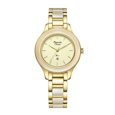 Alexandre Christie AC2A15 Passion Jam Tangan Wanita Stainless Steel Gold white