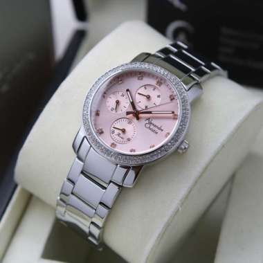 JAM TANGAN WANITA ALEXANDRE CHRISTIE ORIGINAL AC 2A61 BF SILVER PINK