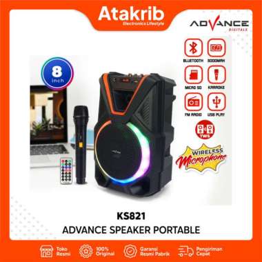 ADVANCE SPEAKER PORTABLE KS821 / KS-821 8" Bluetooth